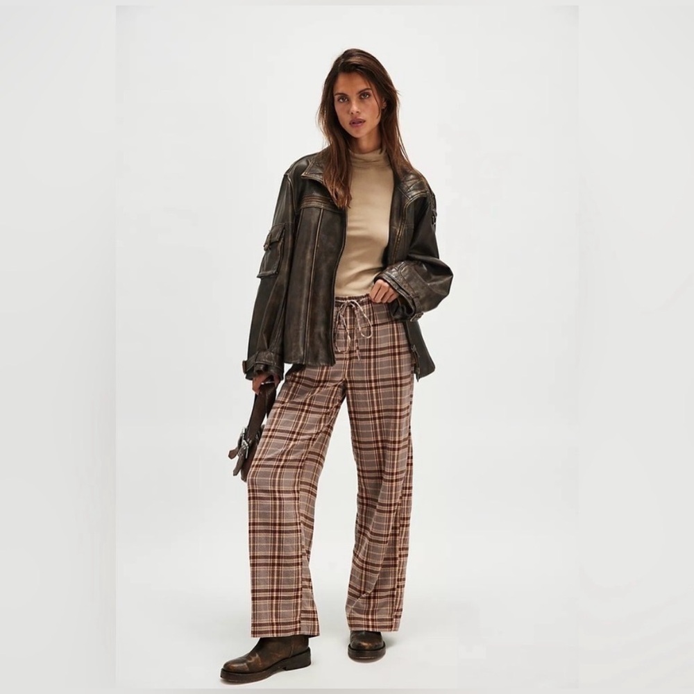 Free People Hudson Canyon Pants in Neutral Combo NWT